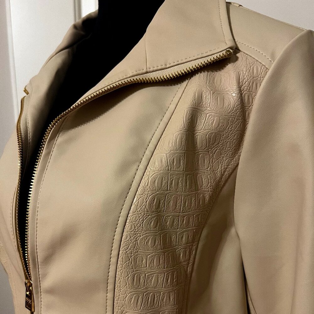 Marc New York Latte Faux Leather Zip Jacket